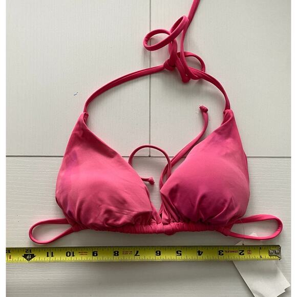 NWT Becca String Bikini Top in Pink Size Medium Possible Defects Discoloration - Picture 5 of 8
